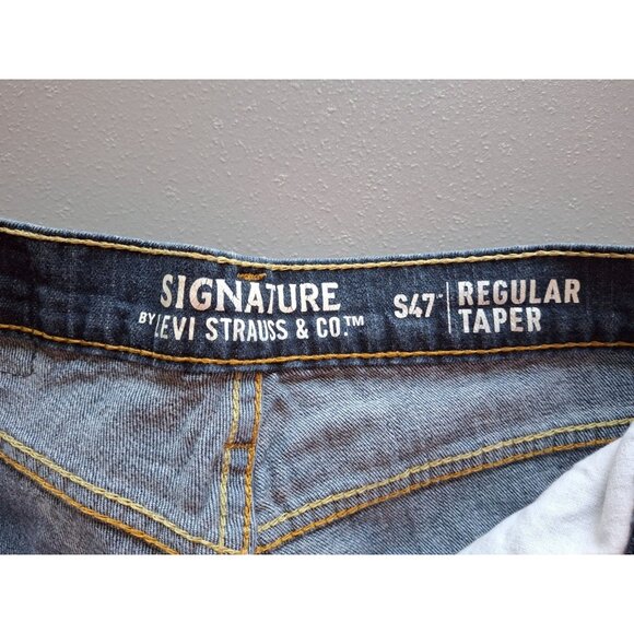 Signature By Levi Straus Mens Regular Taper Jeans Size 30/25 Cuffed Classiccore - Picture 3 of 9